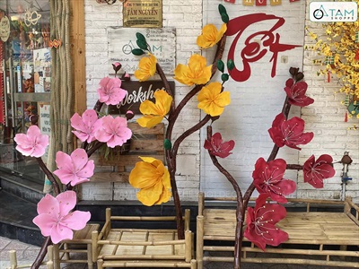 Cành mai đào Bonsai khổng lồ nhiều màu [Thủ công - Nhẹ] D180cm CANHHOA-10